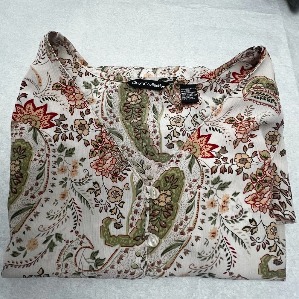 Floral Button-Up Tunic - Picture 1 of 5